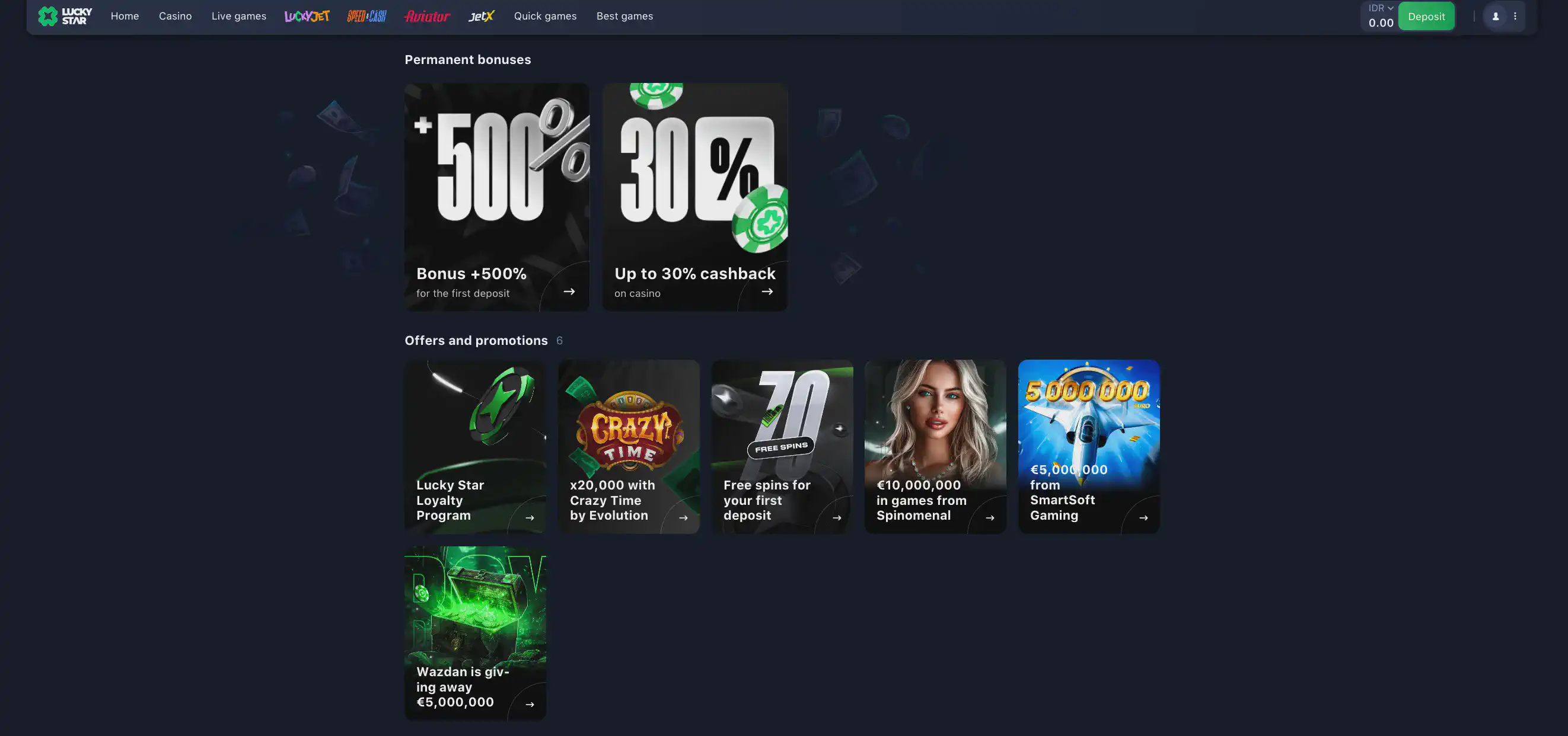 All Lucky Star Bonuses Are Available