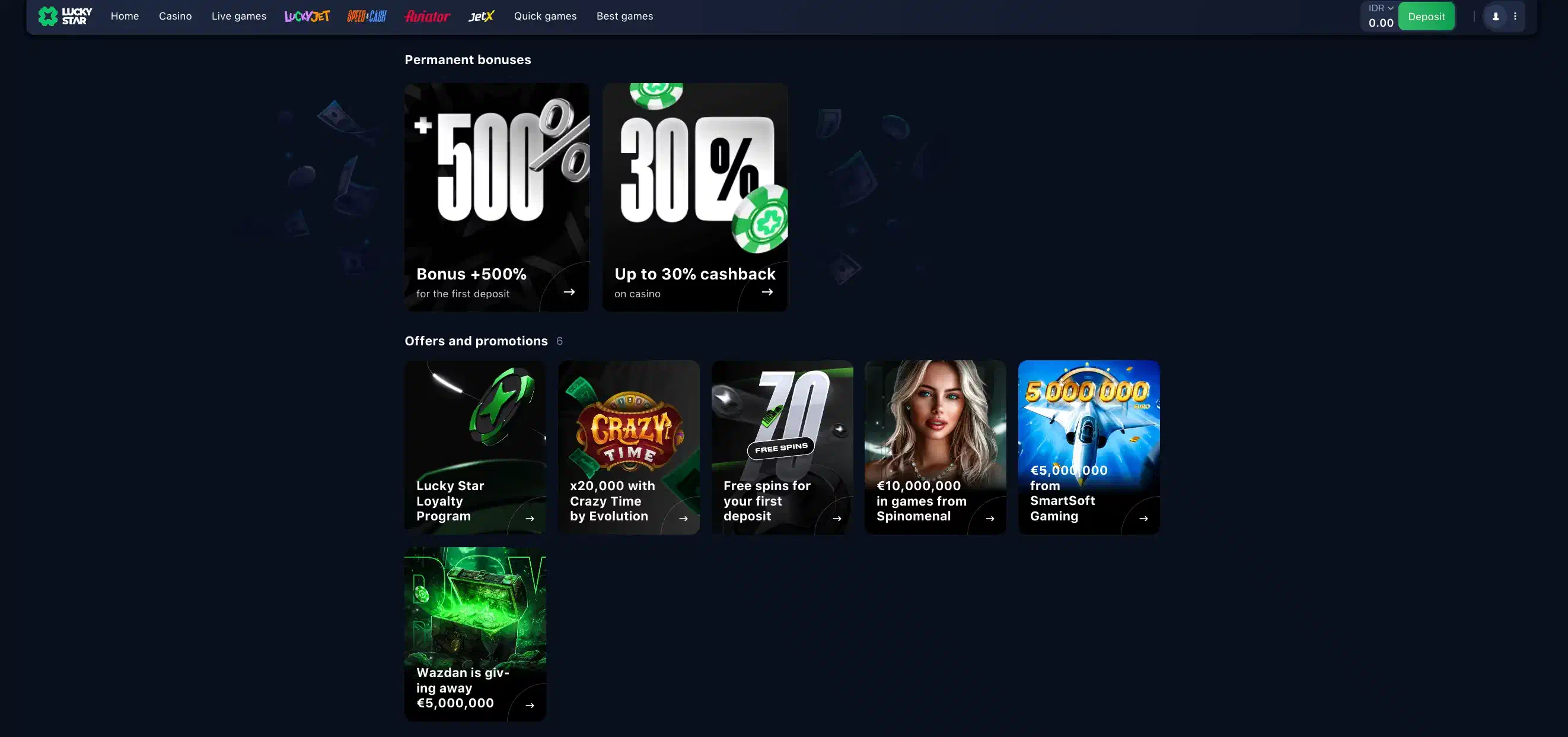 All Lucky Star Bonuses Are Available