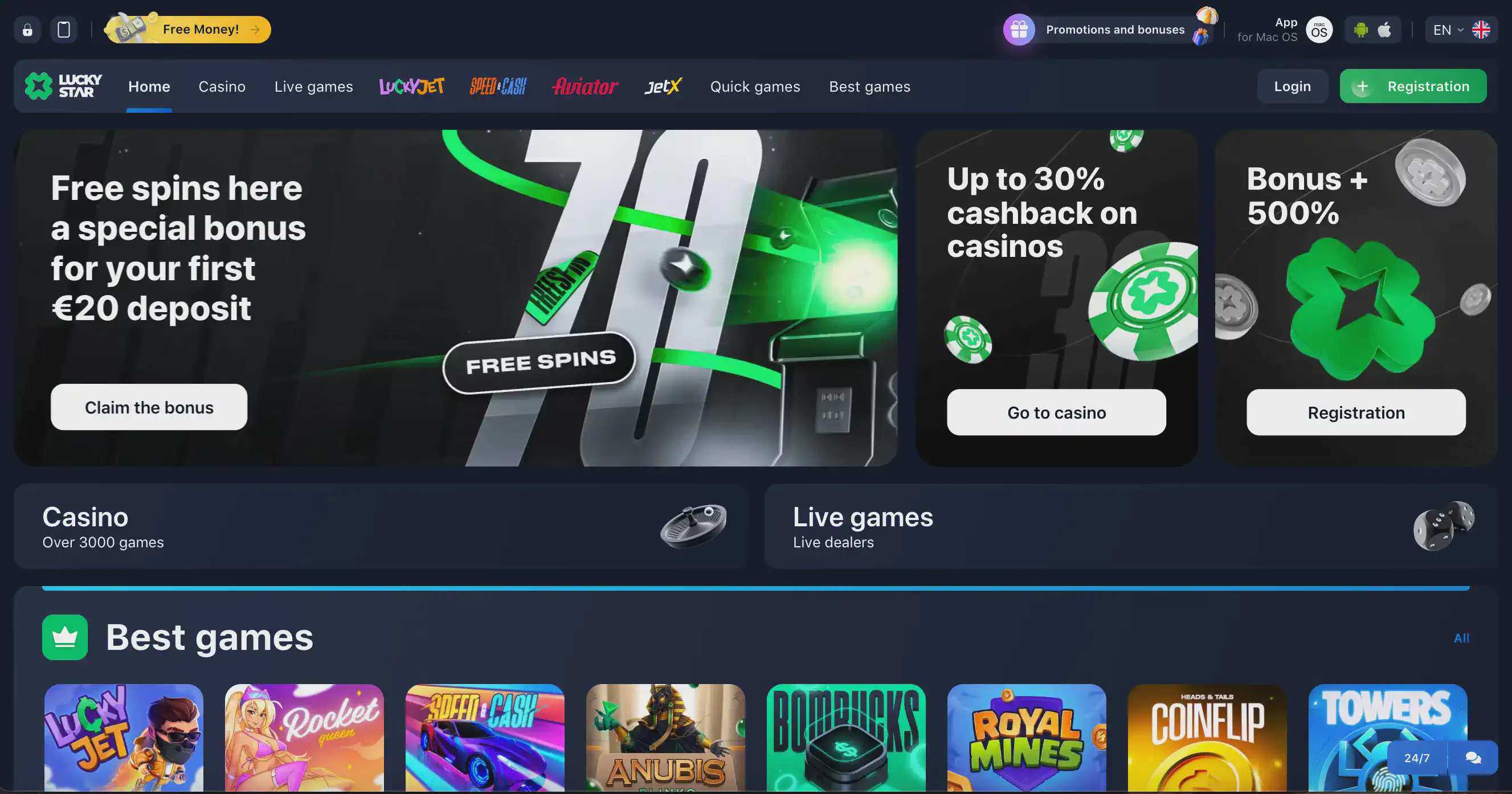 Lucky Star result in casino official site