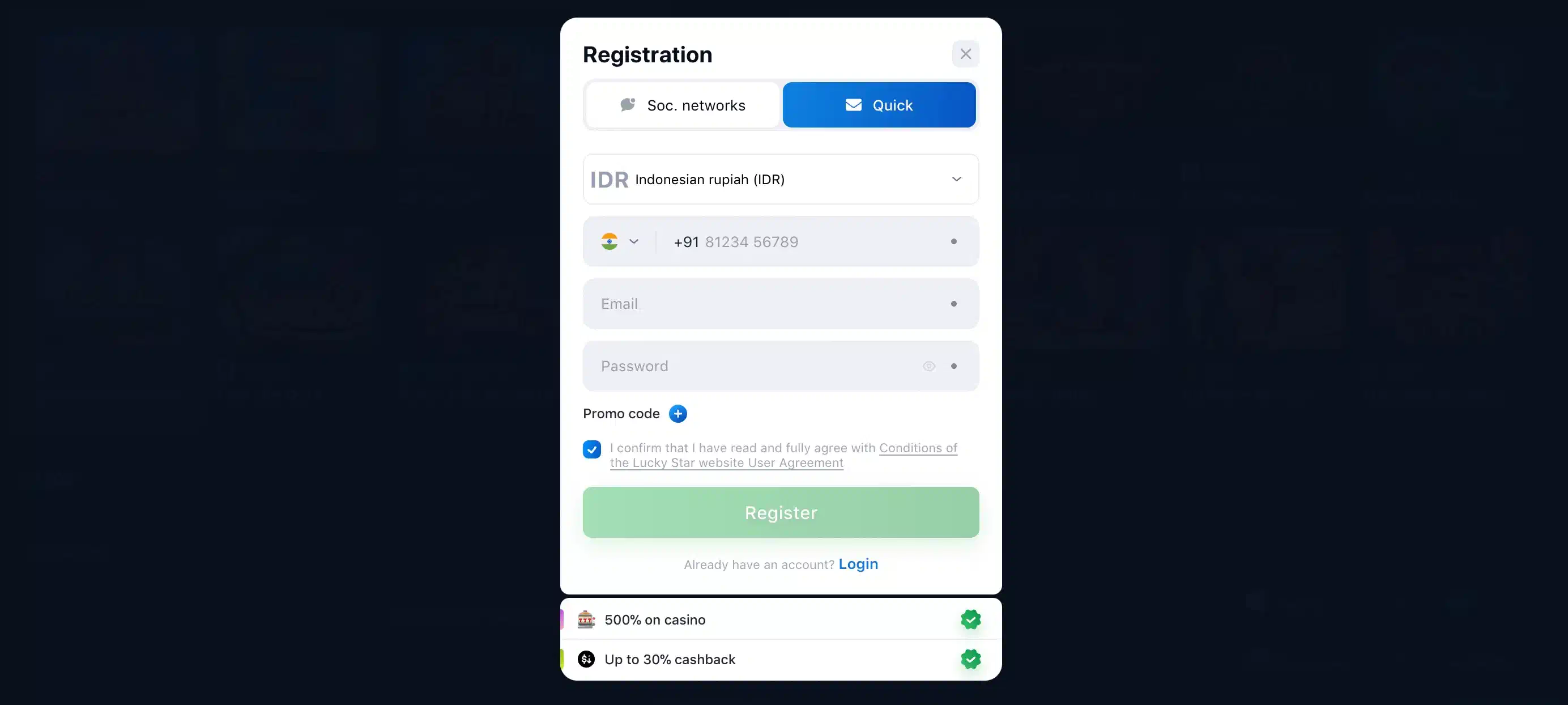 Lucky Star register process guide