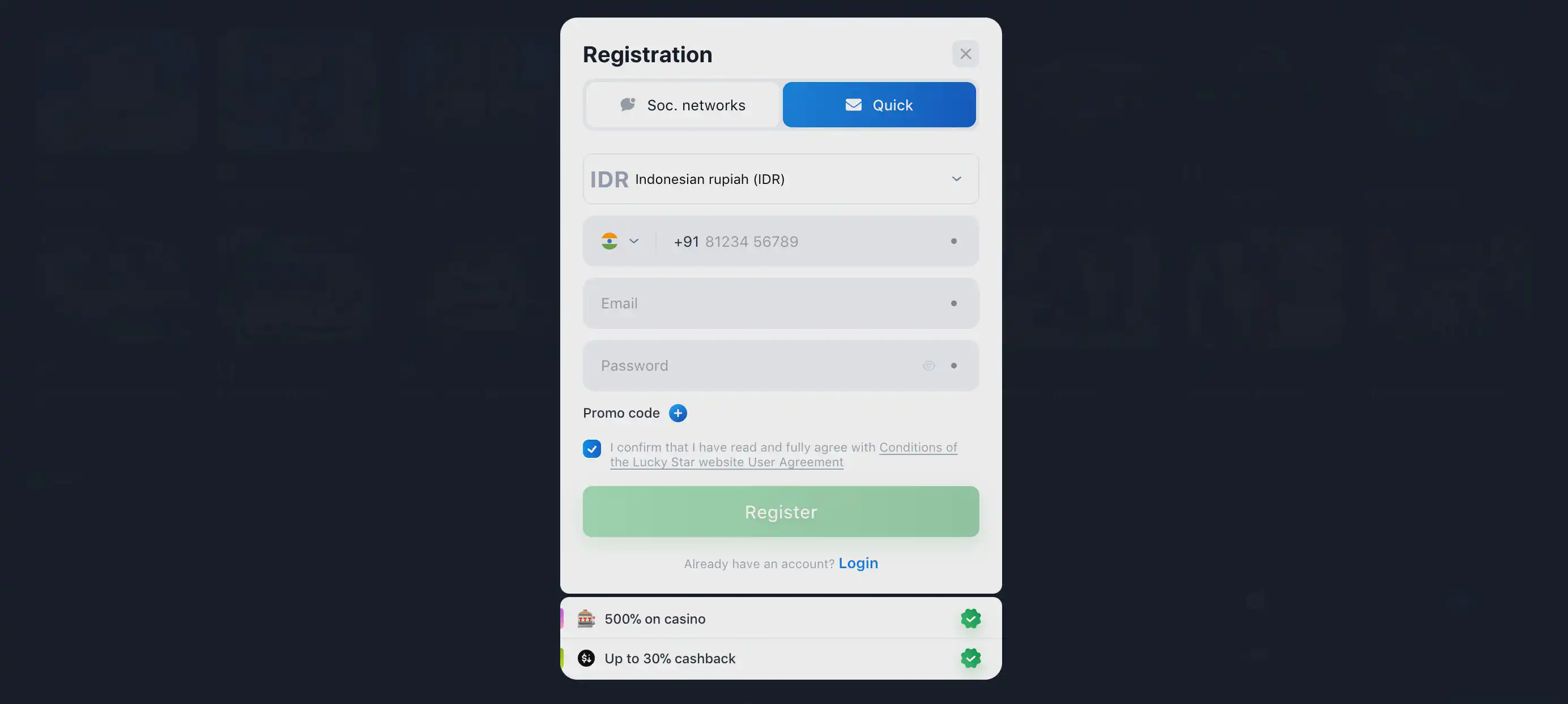 Lucky Star register process guide